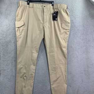 Tact Squad Pants Mens 54 x37 Khaki Ripstop Cargo Pockets Elastic Waist